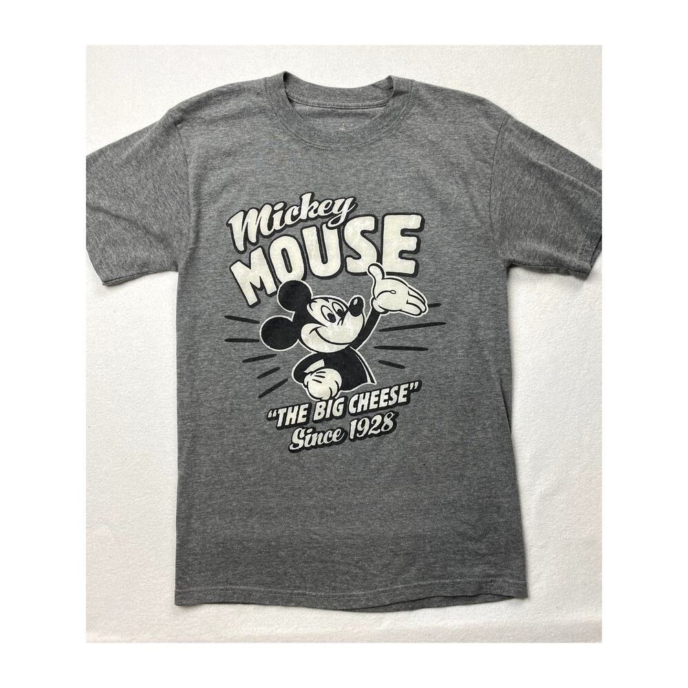 Disneyland Resort Womens S Gray Mickey Mouse The Big Cheese T Shirt Short Sleeve